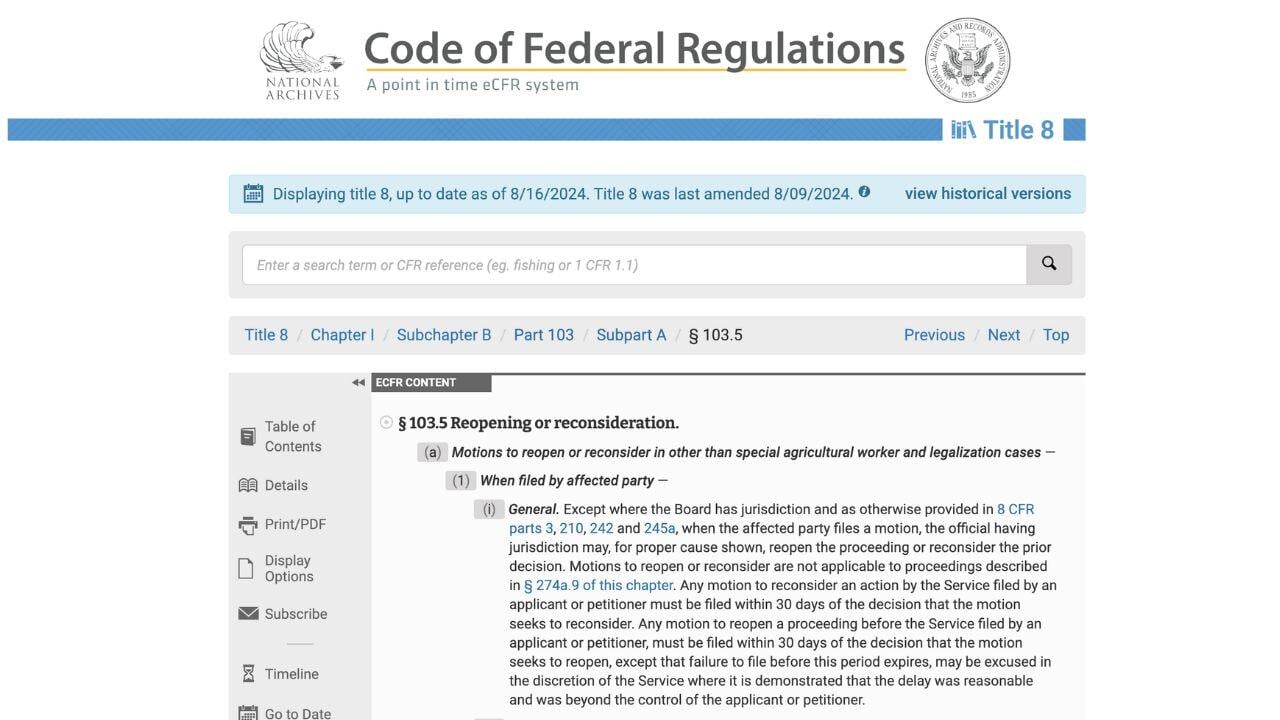 Code of Federal Regulation -1