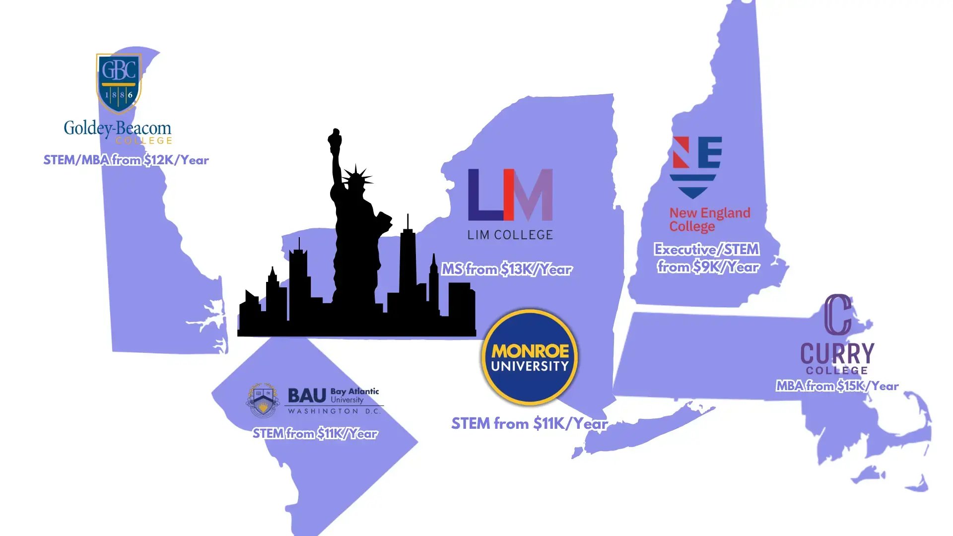 New York Nearby University Map