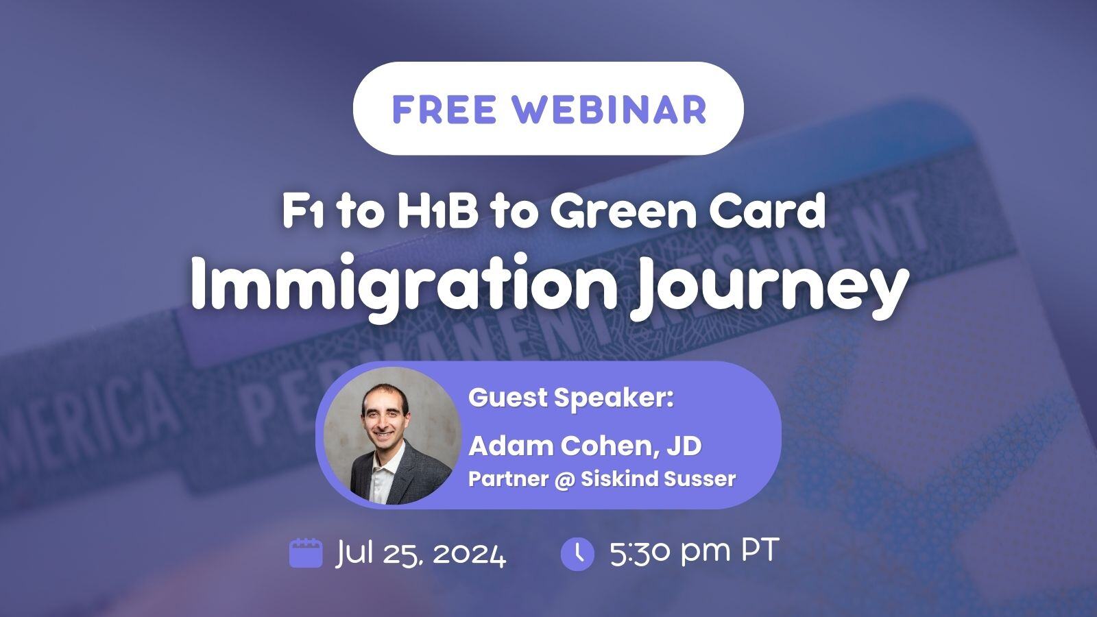 Immigration Journey through US Employment : F1 to H1B to Green Card